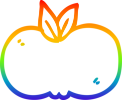 rainbow gradient line drawing cartoon apple png