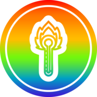 flaming thermometer circular in rainbow spectrum png