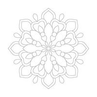 Mandala Simple design Flower Coloring book page vector file