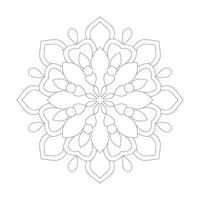 Mandala Simple design Flower Coloring book page vector file