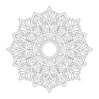Relaxation Floral Mandala Design for Coloring book page, vector