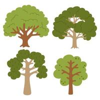 set of doodle tree vector