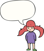 cartoon girl and long hair and speech bubble png