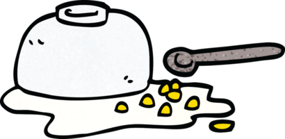 cartoon doodle spilt cereal bowl png