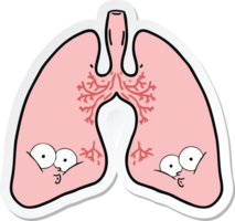 pegatina de los pulmones de una caricatura png