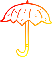 guarda-chuva aberto de desenho de linha de gradiente quente png
