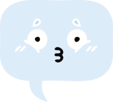 bulle de dialogue de dessin animé rétro couleur plate png