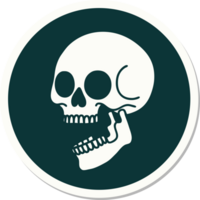 tattoo style sticker of a skull png