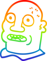 rainbow gradient line drawing cartoon head man png