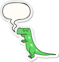 cartoon dinosaur and speech bubble sticker png