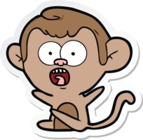 sticker of a cartoon shocked monkey png