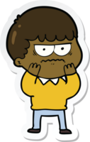 sticker of a cartoon annoyed man png