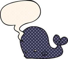 baleine de dessin animé et bulle de dialogue dans le style de la bande dessinée png