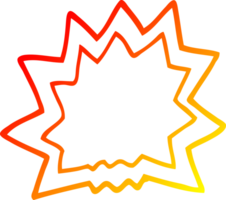 warm gradient line drawing cartoon of explosion png