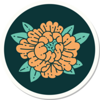 tattoo style sticker of a blooming flower png