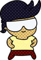 cartoon kawaii kid with shades png