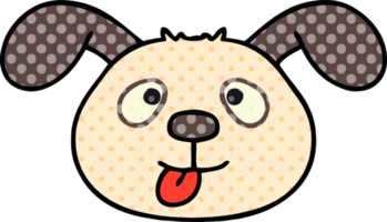 quirky comic book style cartoon dog face png