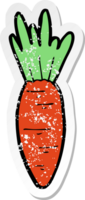 vinheta angustiada de uma cenoura de desenho animado png