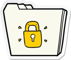 sticker of a cartoon locked files png