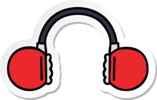 sticker of a cute cartoon retro headset png