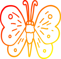 warm gradient line drawing cartoon butterfly png