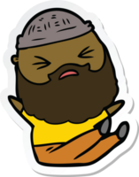 sticker van een tekenfilmman met baard png