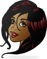 caricatura bonita cara femenina png