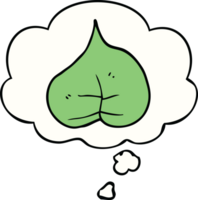 cartoon leaf and thought bubble png