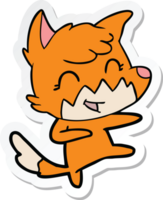 autocollant d'un renard de dessin animé heureux png