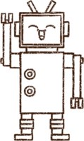 sventolando il disegno a carboncino del robot png