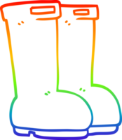 rainbow gradient line drawing cartoon wellingtons png