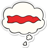 cartoon waving banner and thought bubble as a printed sticker png