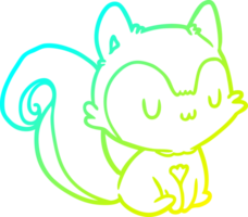 cold gradient line drawing squirrel png