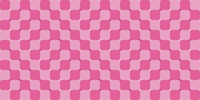 Wavy checkerboard background. Optical illusion. Geometric retro psychedelic checkered pattern. Abstract vector backdrop