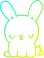 cold gradient line drawing cute cartoon rabbit png