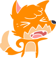 angry flat color style cartoon fox png