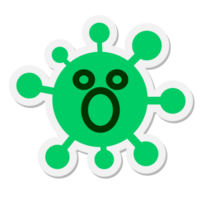 adesivo con virus scioccato png