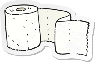 retro distressed sticker of a cartoon toilet roll png