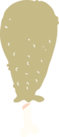 flat color illustration of a cartoon chicken leg png