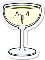 sticker of a cartoon glass of wine png