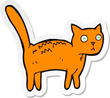 sticker of a cartoon frightened cat png