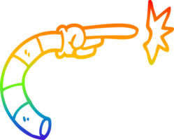 rainbow gradient line drawing cartoon arm gesture png