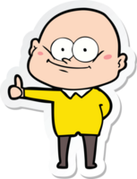 sticker of a cartoon bald man staring png