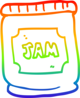 rainbow gradient line drawing of a cartoon jam pot png