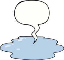 cartoon puddle of water with speech bubble png