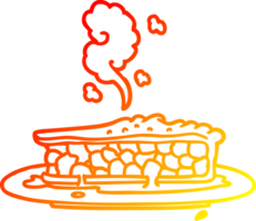 warm gradient line drawing of a cartoon blueberry pie png
