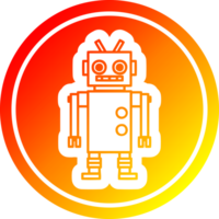 dancing robot circular icon with warm gradient finish png