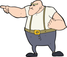 cartoon angry tough guy pointing png