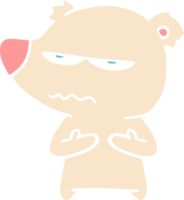 annoyed bear flat color style cartoon png