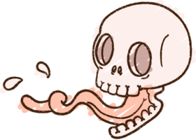 Spooky Skull Chalk Drawing png